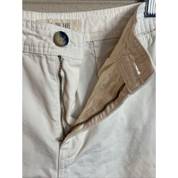 We The Free People Wide Flare Leg Jeans Womens Size 27 Cream Piper Mid Rise Crop - Picture 8 of 12